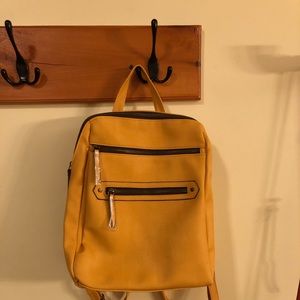 NWT Ochre faux leather backpack